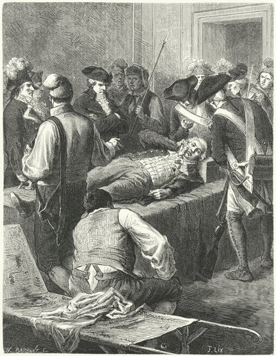 Maximilien Robespierre blessé au Comité de salut public attendant son exécution, 1794 - Frederic Theodore Lix