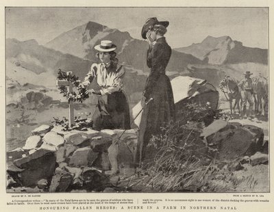 Hommage aux héros tombés, une scène dans une ferme au nord du Natal - Frederic de Haenen