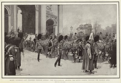 Le dernier passage de la reine Victoria à travers Londres, le chariot funèbre passant par Marble Arch - Frederic de Haenen