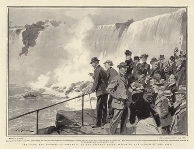 Le Duc et la Duchesse de Cornouailles aux Chutes du Niagara, regardant l
