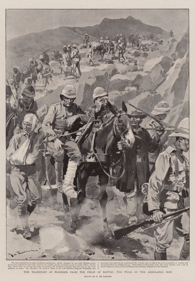 Le Transport des Blessés du Champ de Bataille, le Travail des Ambulanciers - Frederic de Haenen