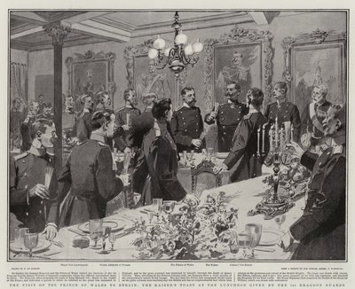 La visite du Prince de Galles à Berlin, le toast du Kaiser au déjeuner donné par les 1er Dragoon Guards - Frederic de Haenen