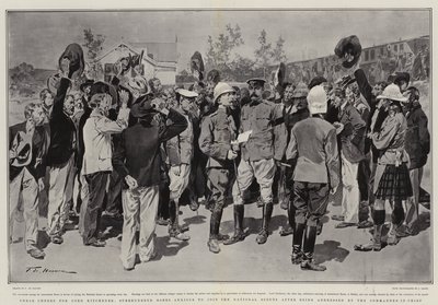Trois acclamations pour Lord Kitchener, les Boers rendus désireux de rejoindre les Scouts Nationaux après avoir été adressés par le Commandant en Chef - Frederic de Haenen