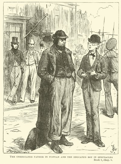 Le père non éduqué en futaine et le garçon éduqué en lunettes - Frederick Barnard
