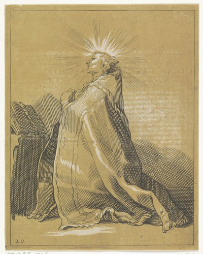 Saint agenouillé en prière - Frederick Bloemaert