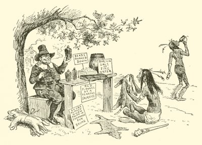 Les puritains troquent avec les Indiens - Frederick Burr Opper