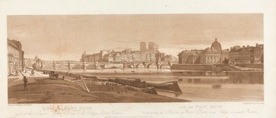 Vue du Port Neuf, partie du Louvre, Notre Dame & le Collège des Quatre Nations, 1803 ; Planche 7 des Vues de Paris, le volume Emanuel traçage de la planche B1981.25.2616 - Frederick Christian Lewis the Elder