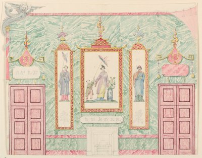 Dessin, élévation murale, probablement pour la salle de banquet, Pavillon royal, Brighton, 1815-22 - Frederick Crace