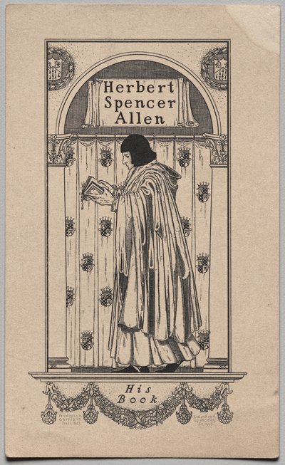 Ex-libris : Herbert Spencer Allen, son livre inscrit - Frederick Garrison Hall