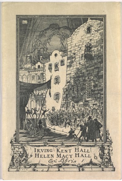 Ex-libris : Irving Kent Hall et Mary Kent Hall, inscrit - Frederick Garrison Hall