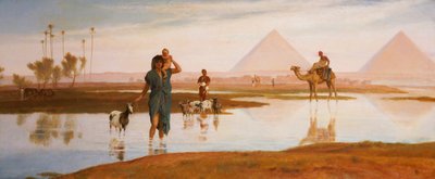 Crue du Nil, avec les pyramides - Frederick Goodall