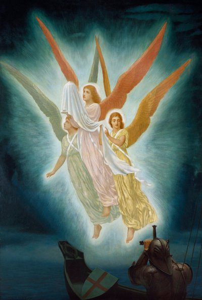 La vision de Lancelot sur le Saint Graal - Frederick Hamilton Jackson