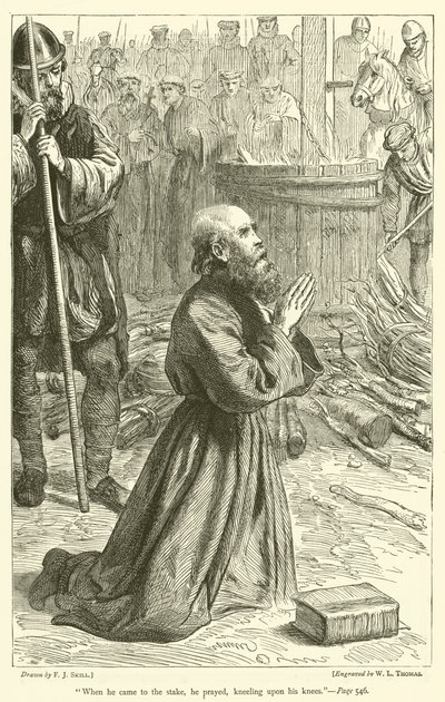 Quand il arriva au bûcher, il pria, agenouillé sur ses genoux - Frederick John Skill
