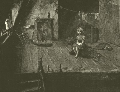 Enfants pauvres dans un grenier - Frederick L. Bernard