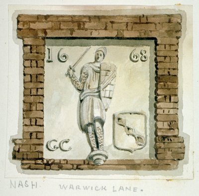 Effigie de Guy, Comte de Warwick, sur le mur d