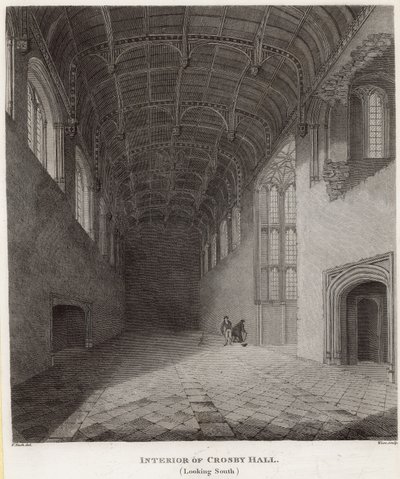 Intérieur de Crosby Hall, vue vers le sud - Frederick Nash