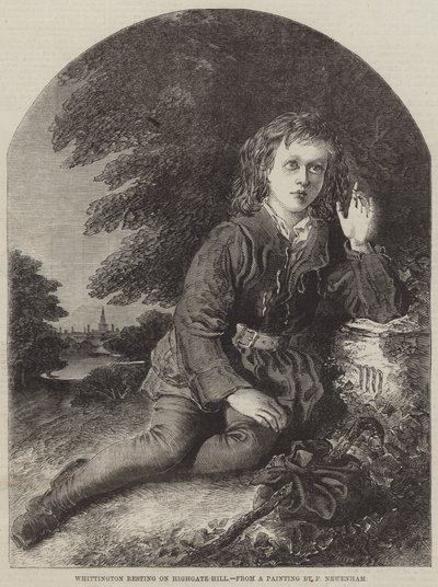 Whittington se reposant sur Highgate-Hill - Frederick Newenham