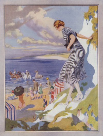 Scène de bord de mer, affiche pour Kodak (lithographie en couleur) - Frederick Pegram