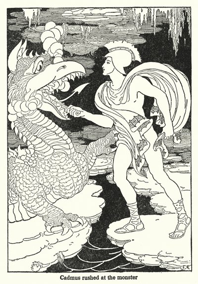 Cadmus se précipita sur le monstre - Frederick Richardson