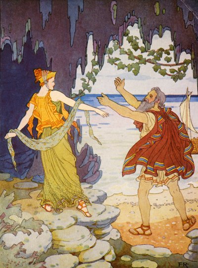 Calypso lui dit au revoir sur le rivage - Frederick Richardson
