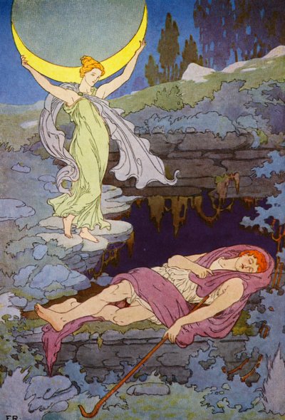 Visité seulement par la lune la nuit, Endymion dormira pour toujours - Frederick Richardson