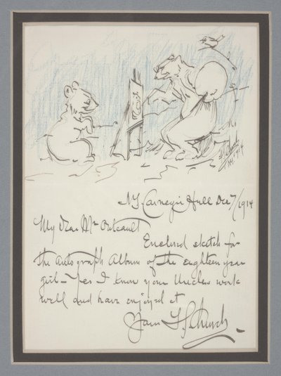 Lettre autographe avec croquis - Frederick Stuart Church
