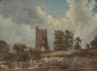 Paysage avec une église - Frederick W. Watts