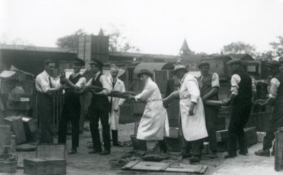 Un python de 6 mètres porté par onze membres du personnel de la Société zoologique, Zoo de Londres, juin 1925 - Frederick William Bond