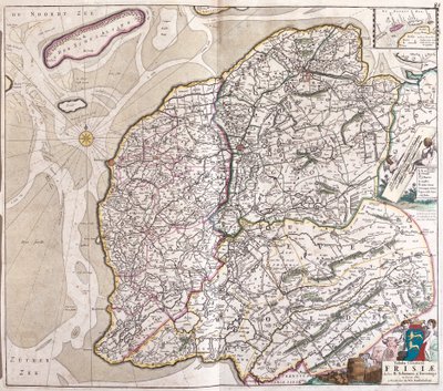 Carte de la Frise (Allemagne) (gravure) - Frederick de Wit