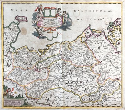 Carte du Duché de Mecklembourg Schwerin (Allemagne) - Frederick de Wit