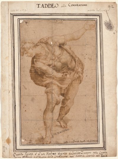 Un Hébreu, de Christ montré au peuple recto, Design pour une décoration murale...verso - Frederico Zuccaro