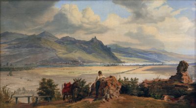 Vue sur le Siebengebirge avec Königswinter et la Ruine - Frederik Hansen Sodring