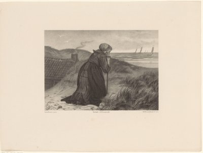Vieille femme appuyée sur une canne - Frederik Hendrik Weissenbruch