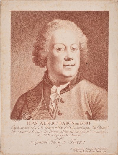 Portrait du Baron Johann Albrecht von Korff 1697-1766, milieu du 18ème siècle - Frederik Ludvig  Bradt