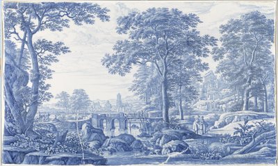 Plaque avec un paysage italianisant - Frederik van Frytom (attributed to)