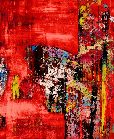Abstrait rouge vif - Fredrik Olsen