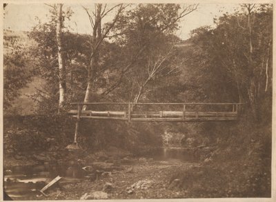 Paysage avec arbres et pont - French 19th Century