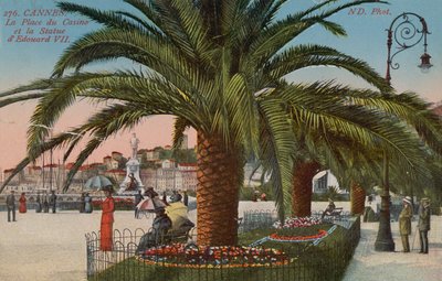 Cannes - Place du Casino et statue du roi Édouard VII d