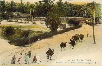 Caravane voyageant entre Biskra et Touggourt, Algérie - French Photographer