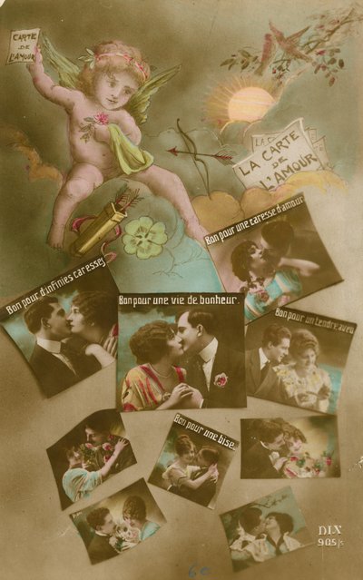 Carte expliquant les usages des cartes postales pour les amoureux - French Photographer