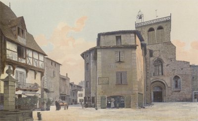 Courpière, Église, façade O, et Place - French Photographer