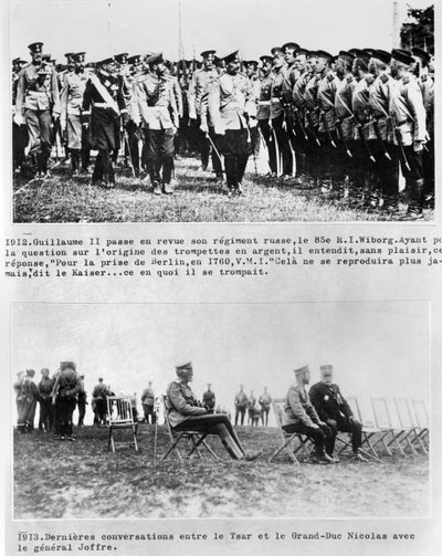 Dernières conversations entre le Tsar et le Grand-Duc Nicolas II, et le Général Joffre, 1913 - French Photographer