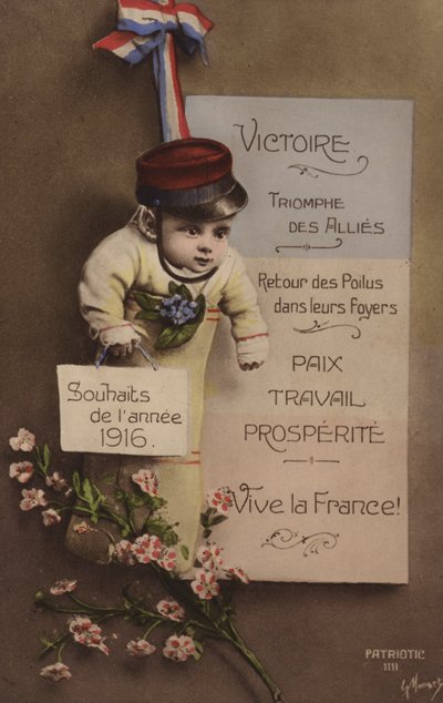 Carte de Nouvel An française, 1916 - French Photographer