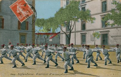 Infanterie française en exercice, carte postale envoyée en 1913. - French Photographer