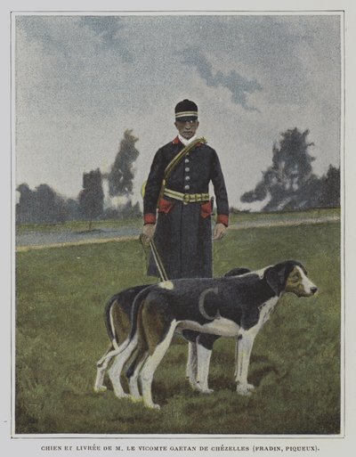 Chien et chasseur en livrée de la chasse du Vicomte Gaëtan de Chezelles, France - French Photographer
