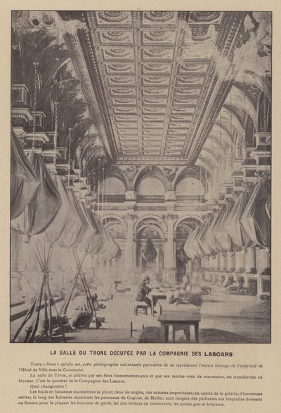 La Commune de Paris, salle du trône occupée par la compagnie des Lascars - French Photographer