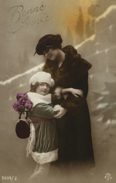 Carte de Nouvel An avec mère et fille - French Photographer