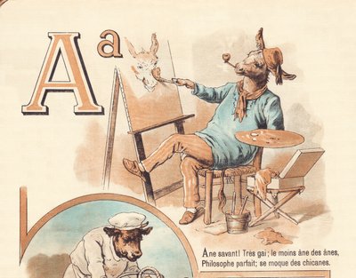 A : Ane savant ! Très joyeux ; le moindre âne, le parfait philosophe, se moque des chicanes - French School