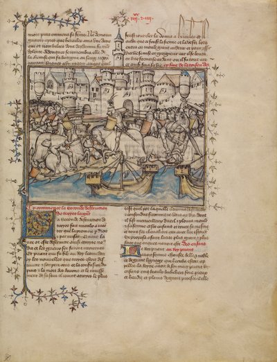 Une bataille de la guerre de Troie, vers 1390-1400 - French School