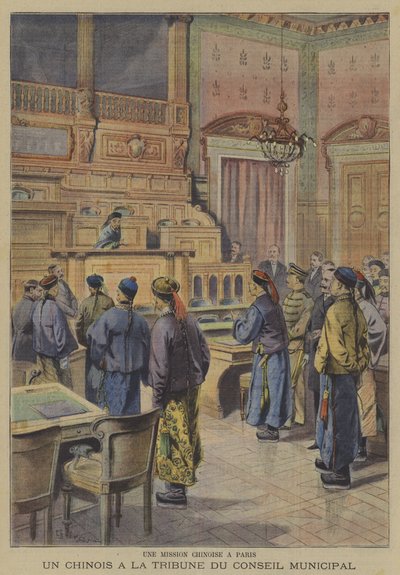 Une mission chinoise à Paris : un des délégués chinois à la tribune du Conseil municipal - French School